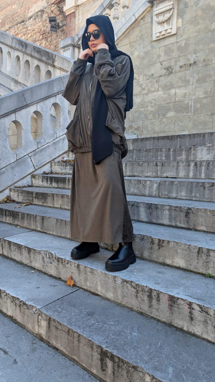 Old school set - Green (premium suede)