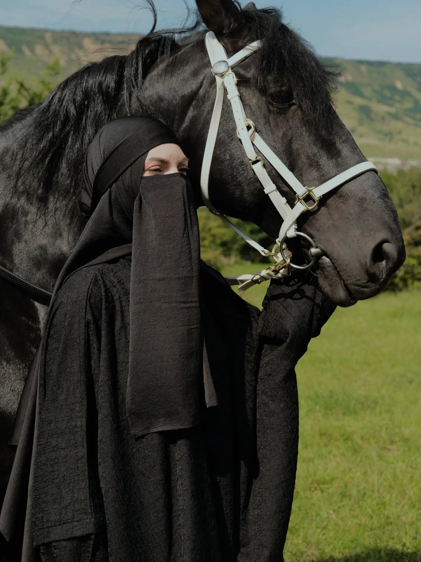 Set Fārisah (abaya and oversized pants)Noir